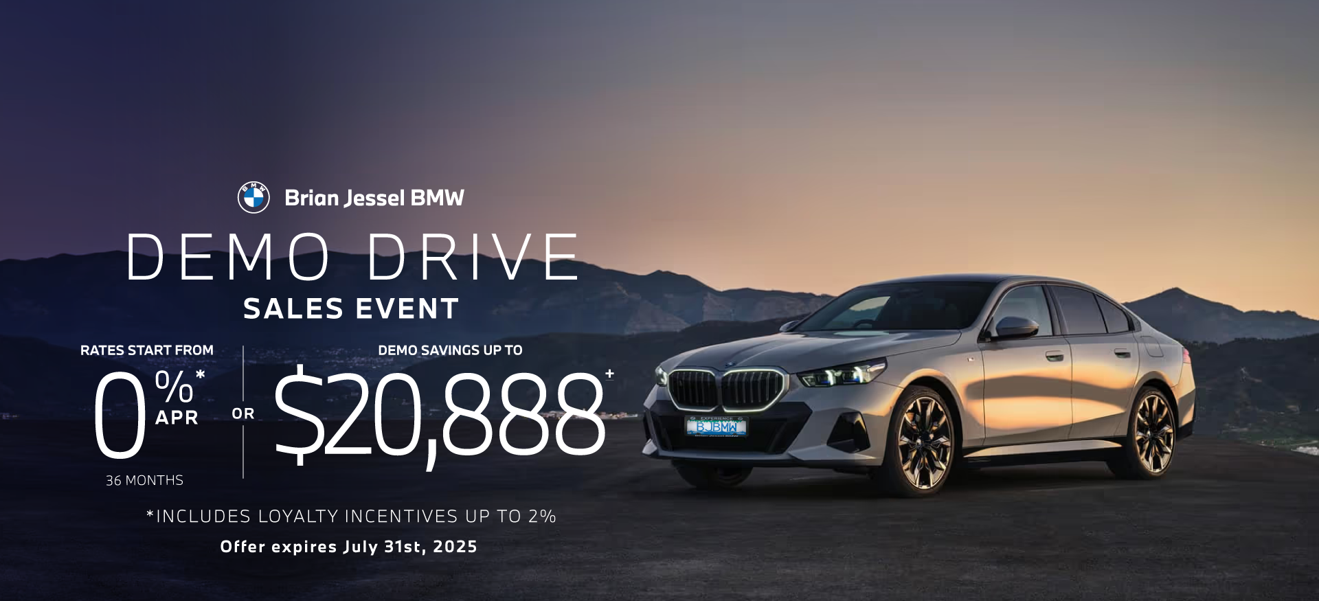 BMW Demo Sales Event Banner