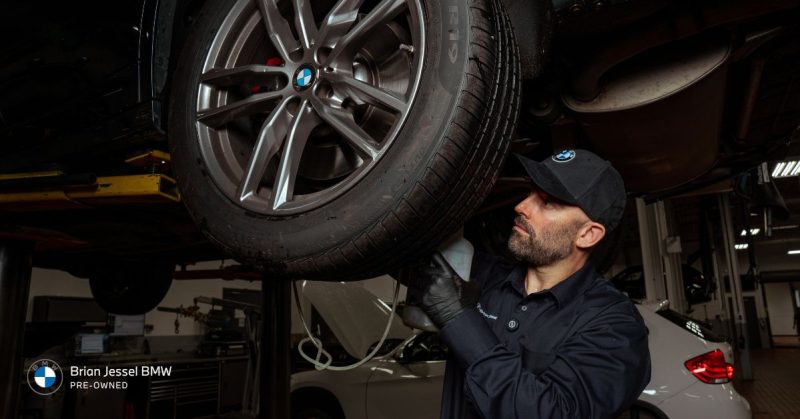 A BMW vehicle being serviced at a premium service center.
