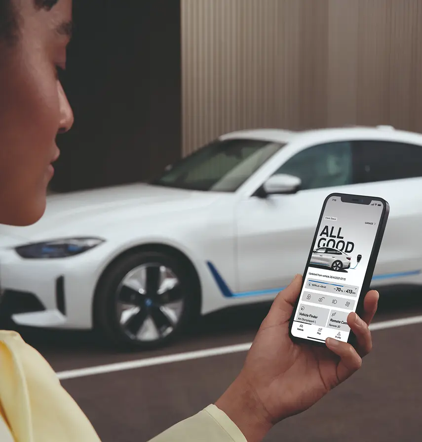 BMW app showing a connected i4