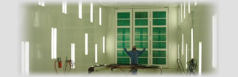 Another view of inside of the RV bodyshop