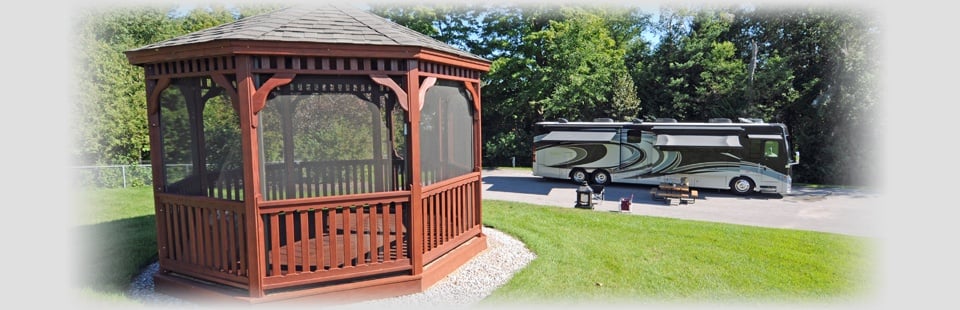 Gazebo and parked RV