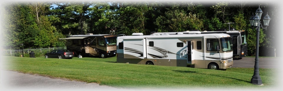 Parked RVs on the campground