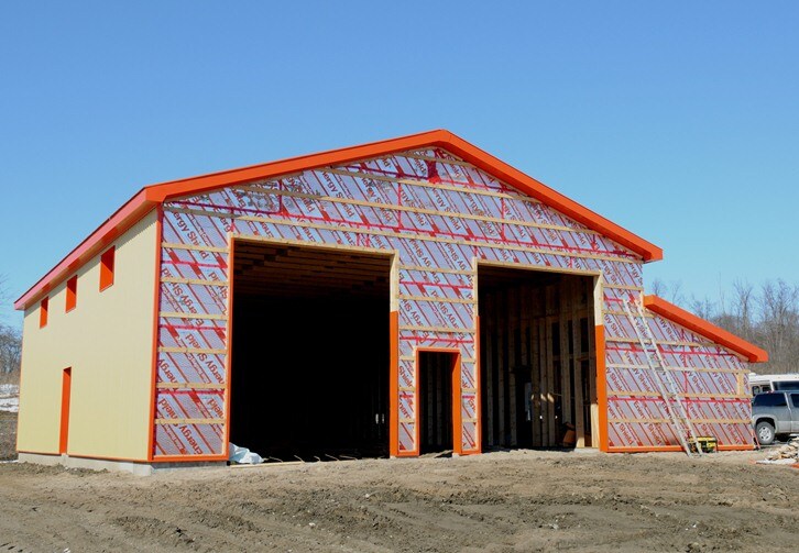 Building walls getting insulated