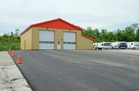 Outside of new building and parking 