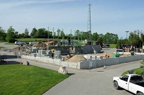 Steel frames being setup