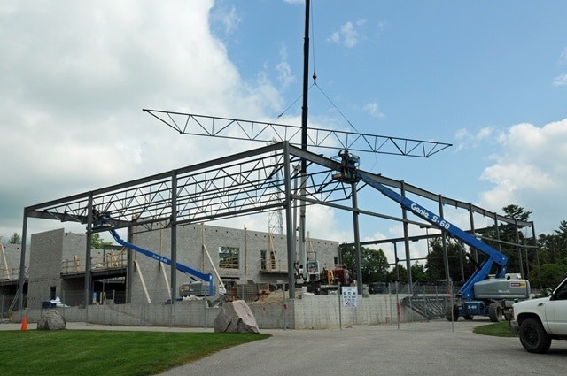 Steel frames being setup 2