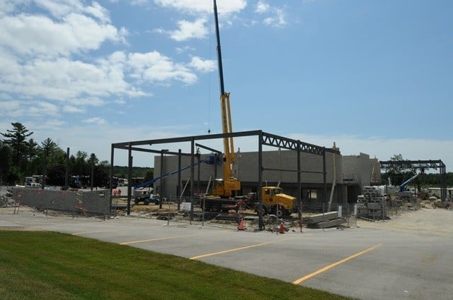 Another steel frame being added to concrete walls