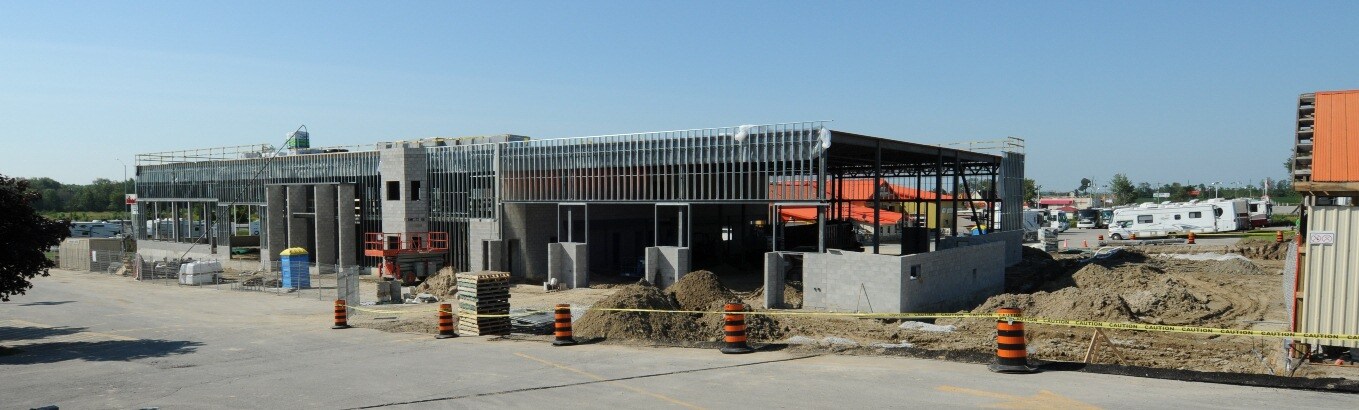 Far view of the new building framework