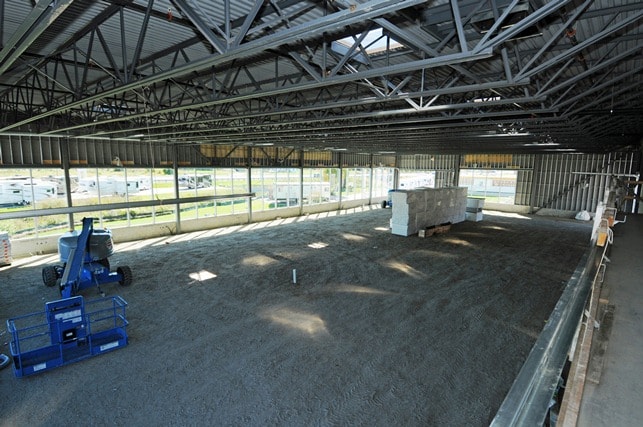 Levelling ground floor inside the building frame