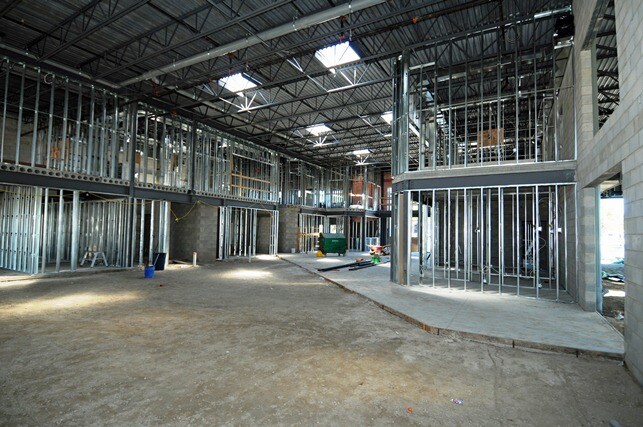 Inside view of steel framework