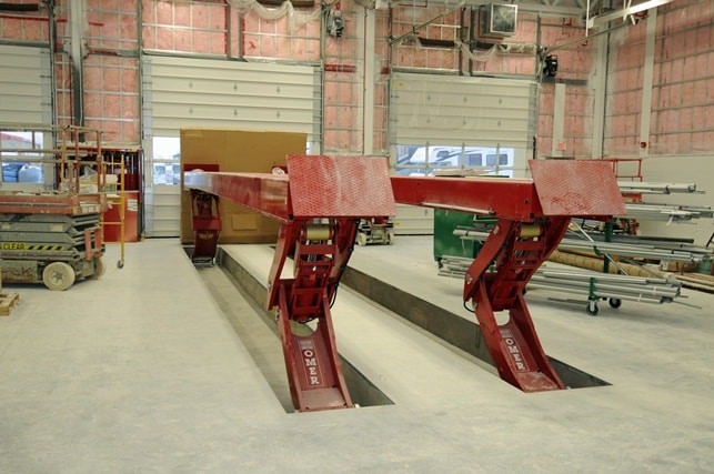 Mechanical setup for vehicle inspection inside the new building