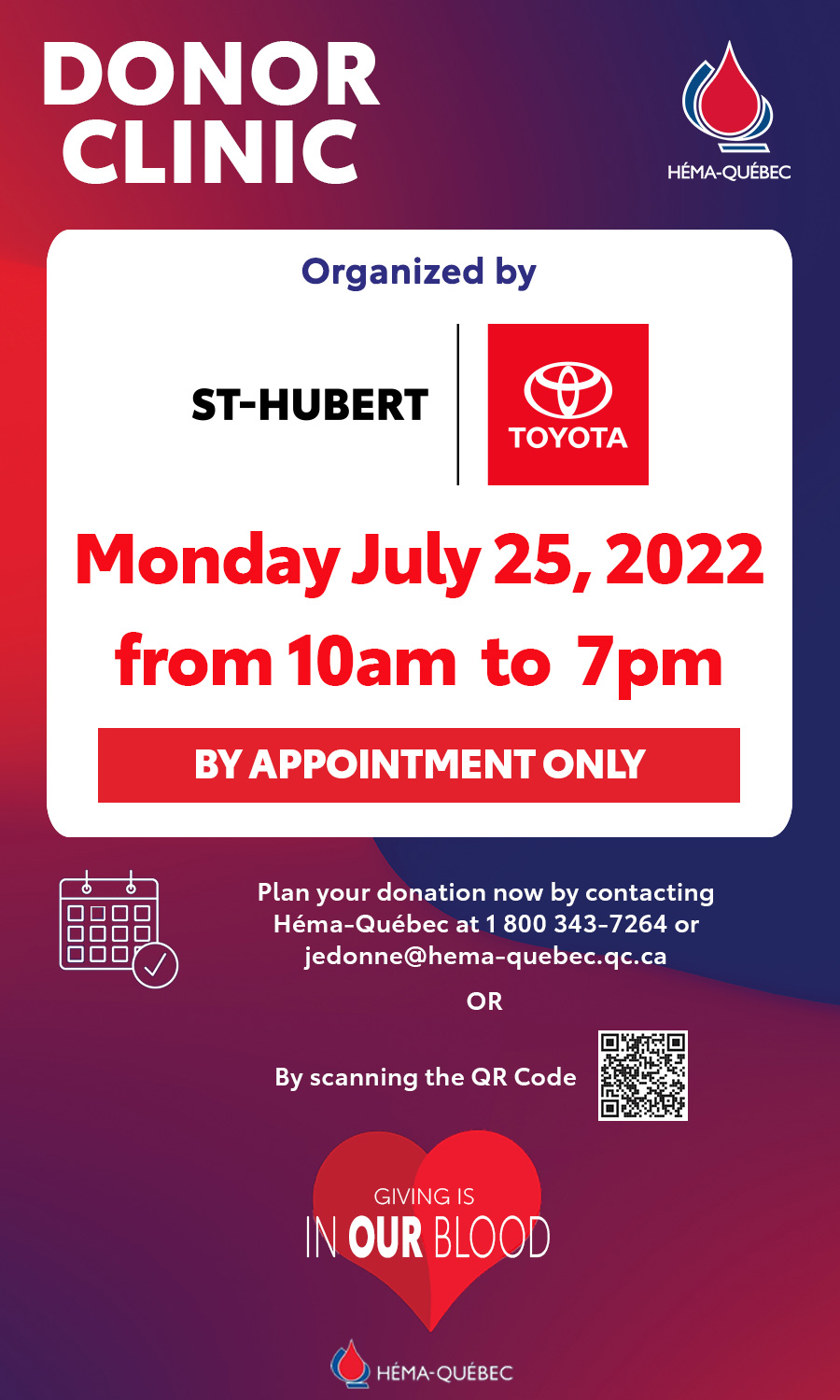 St-Hubert Toyota Donor Clinic July 2022