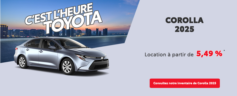 St-Hubert Toyota C'est l'heure Toyota Corolla 2025 Novembre