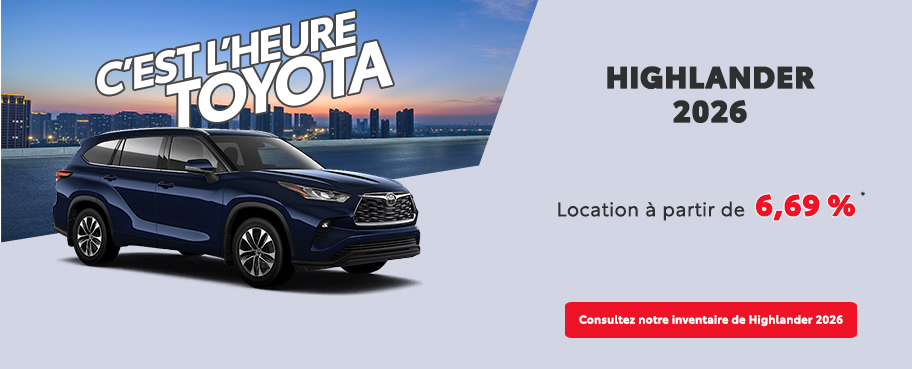St-Hubert Toyota C'est l'heure Toyota Highlander 2026 Novembre