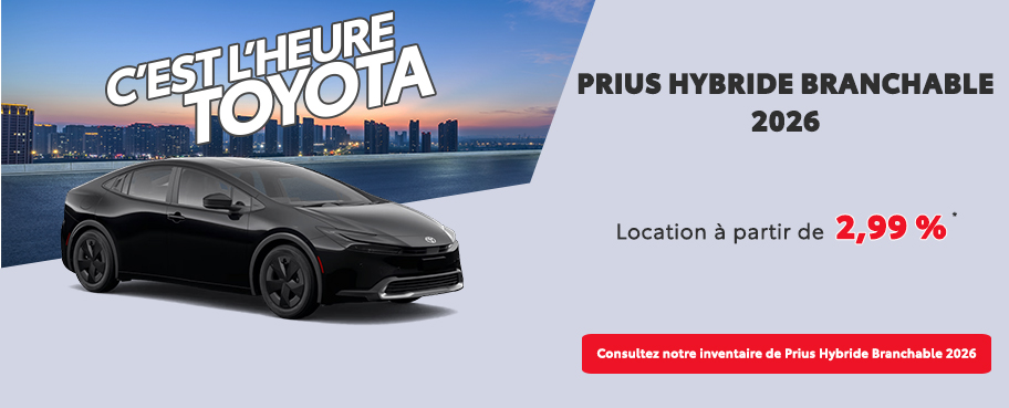 St-Hubert Toyota C'est l'heure Toyota Prius Hybride Branchable 2026 Novembre