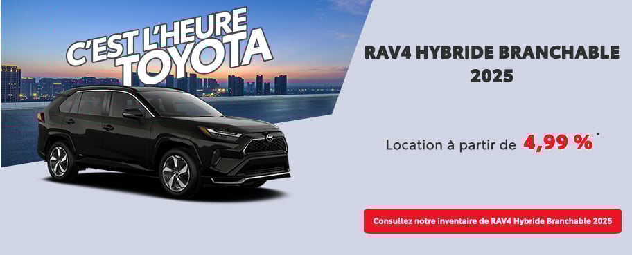 St-Hubert Toyota C'est l'heure Toyota RAV4 Hybride Branchable 2025 Novembre