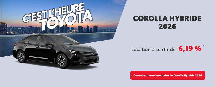 St-Hubert Toyota C'est l'heure Toyota Corolla Hybride 2026 Décembre