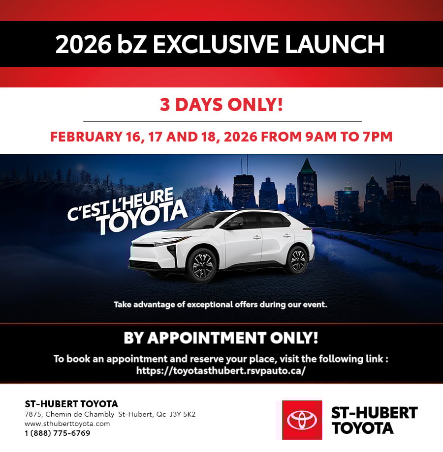 St-Hubert Toyota bZ Exclusive Launch February 2026