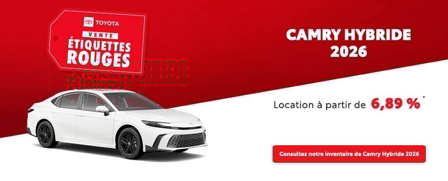 St-Hubert Toyota Vente Étiquettes Rouges Camry Hybride 2026 Mars