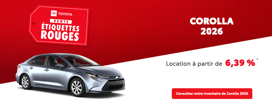 St-Hubert Toyota Vente Étiquettes Rouges Corolla 2026 Mars