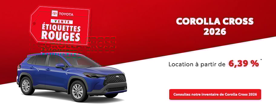 St-Hubert Toyota Vente Étiquettes Rouges Corolla Cross 2026 Mars