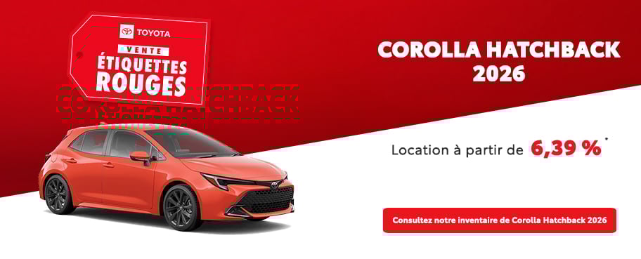 St-Hubert Toyota Vente Étiquettes Rouges Corolla Hatchback 2026 Mars