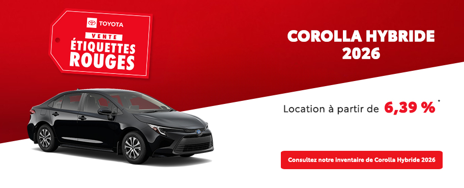 St-Hubert Toyota Vente Étiquettes Rouges Corolla Hybride 2026 Mars