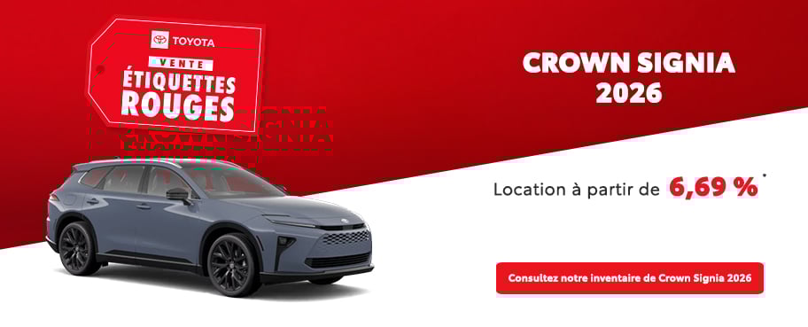 St-Hubert Toyota Vente Étiquettes Rouges Crown Signia 2026 Mars