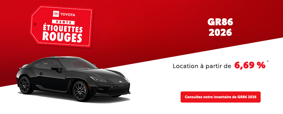 St-Hubert Toyota Vente Étiquettes Rouges GR86 2026 Mars
