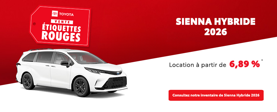 St-Hubert Toyota Vente Étiquettes Rouges Sienna Hybride 2026 Mars