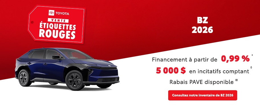 St-Hubert Toyota Étiquettes Rouges bZ 2026 Mars